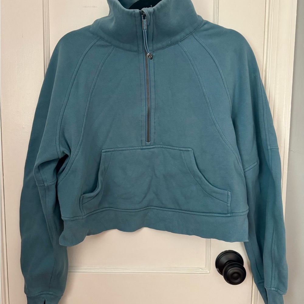lululemon athletica half-zip funnel neck crop Scuba hoody